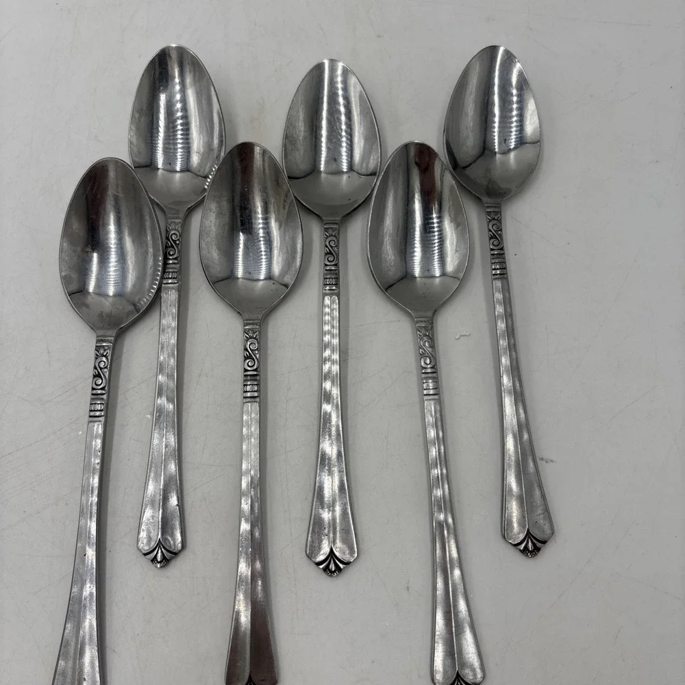 Lot of 6 Teaspoons Spoons Orleans Silver ORL31 Stainless